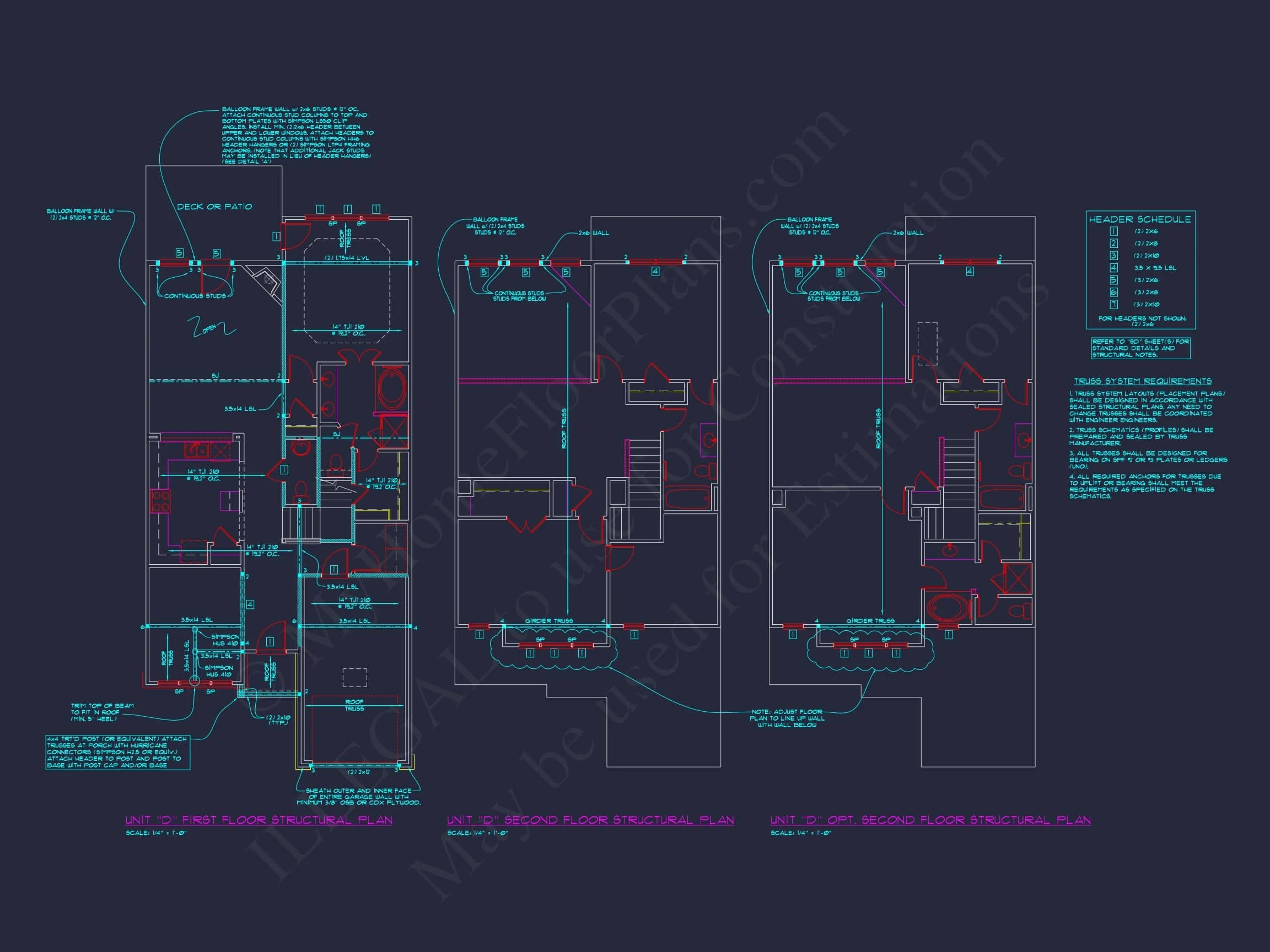 Contemporary 4-Bedroom Townhome Plan with CAD Blueprints