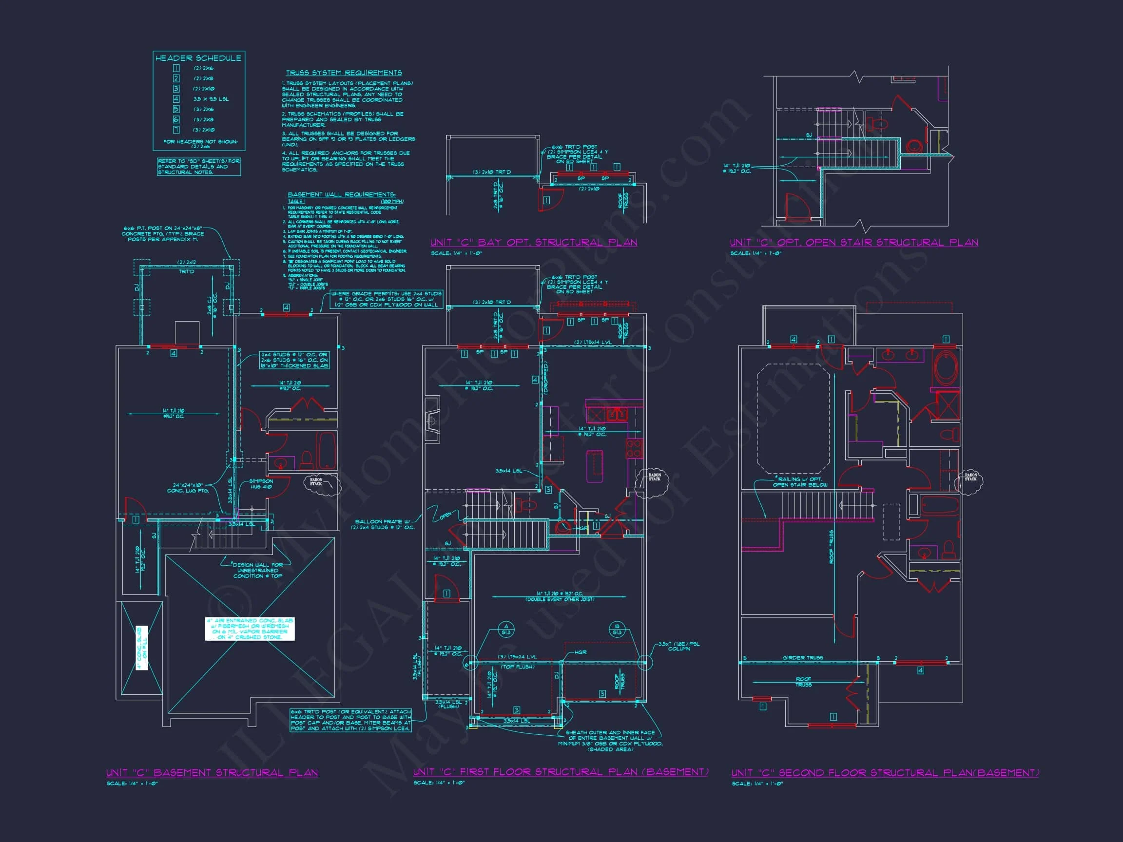 Contemporary 4-Bedroom Townhome Plan with CAD Blueprints