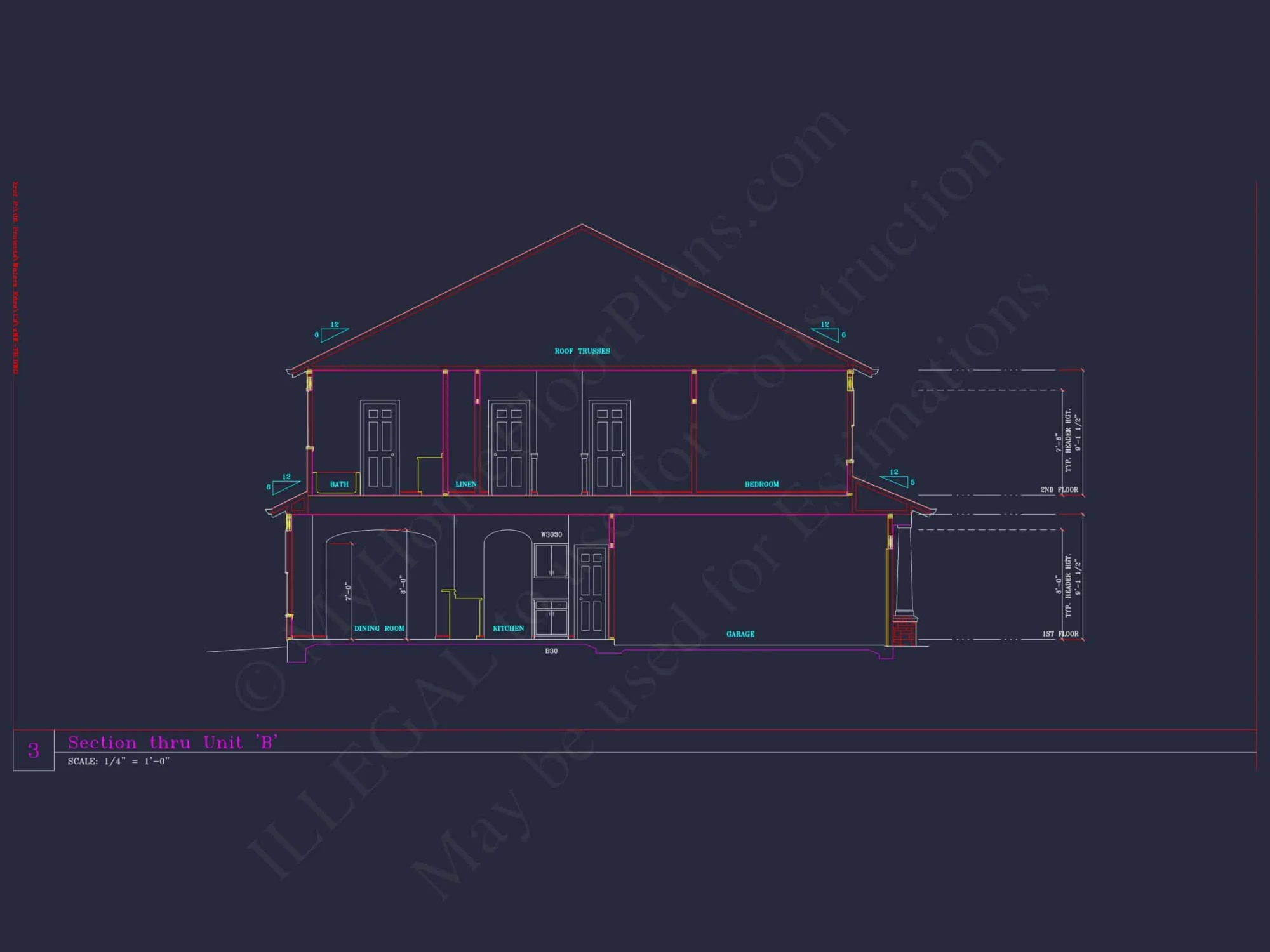 Contemporary 4-Bedroom Townhome Plan with CAD Blueprints