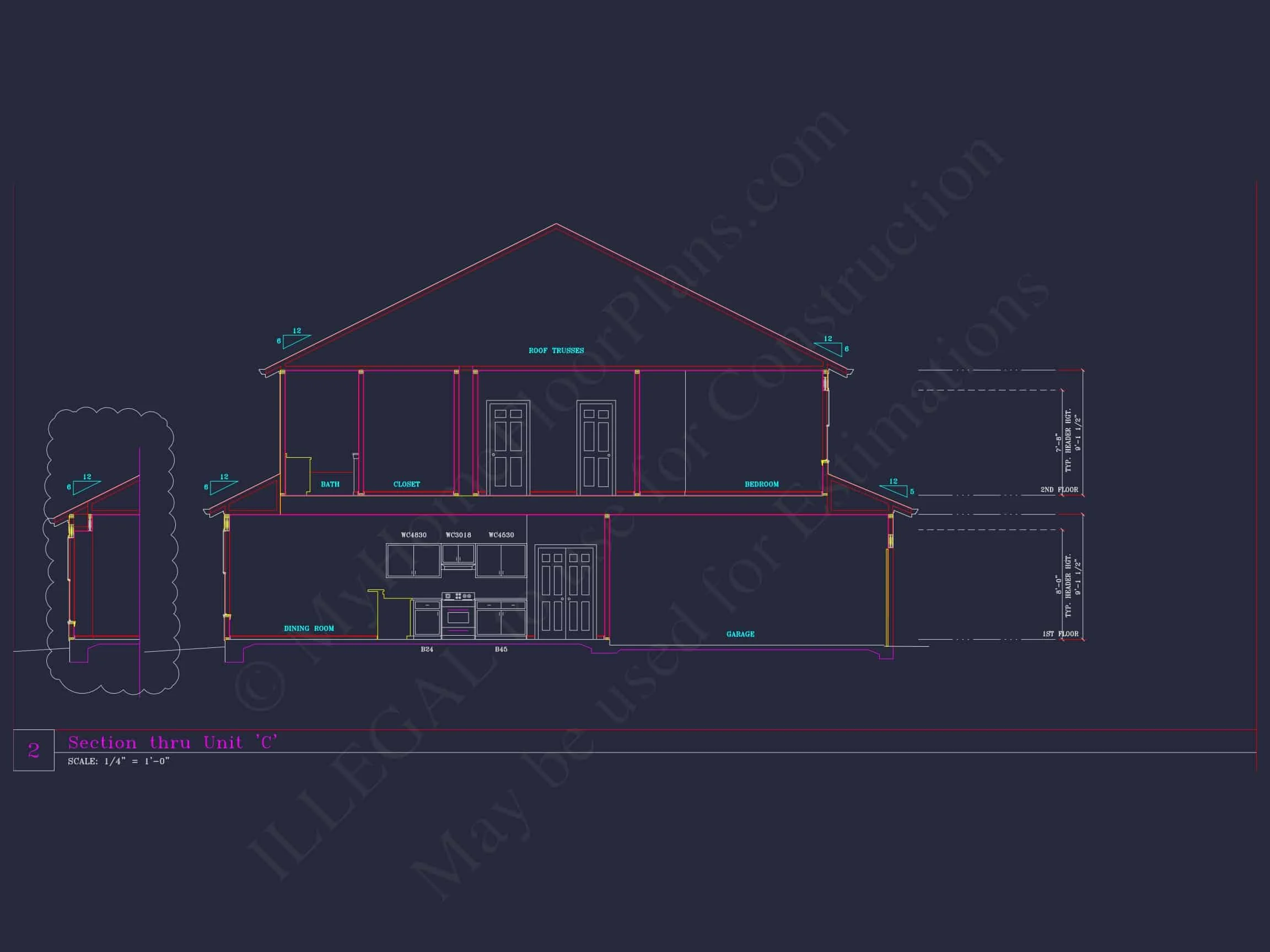 Contemporary 4-Bedroom Townhome Plan with CAD Blueprints