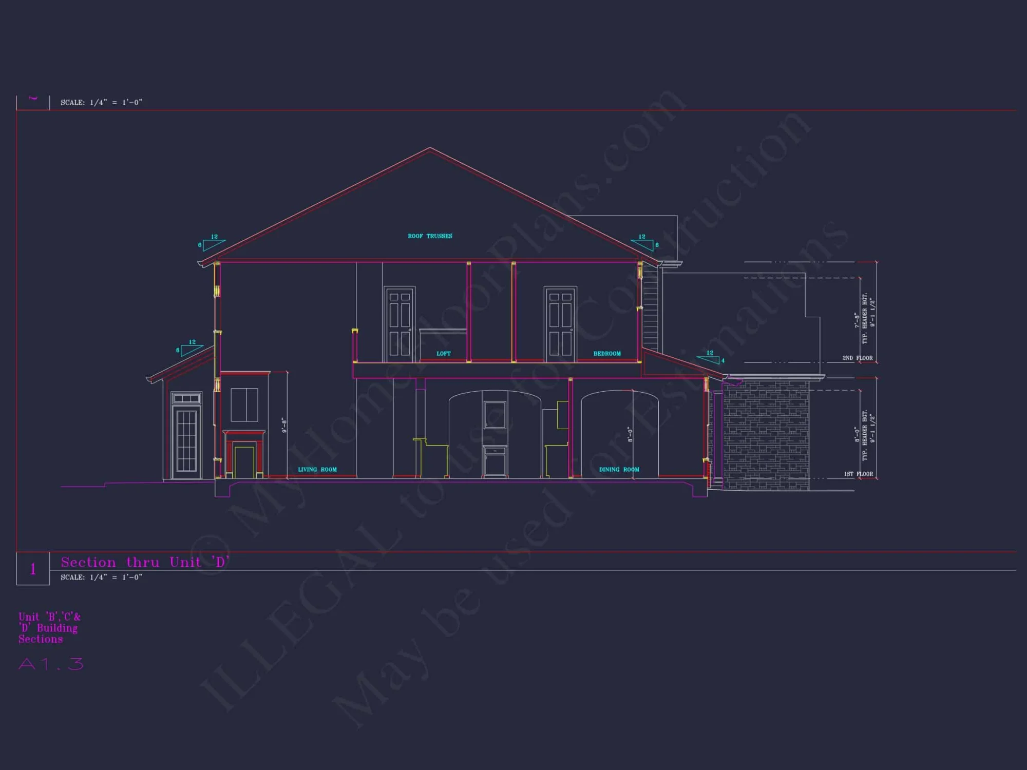 Contemporary 4-Bedroom Townhome Plan with CAD Blueprints
