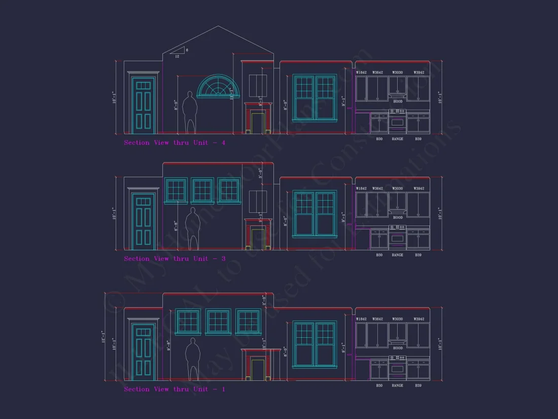 Contemporary 4-Bedroom Townhome Plan with CAD Blueprints