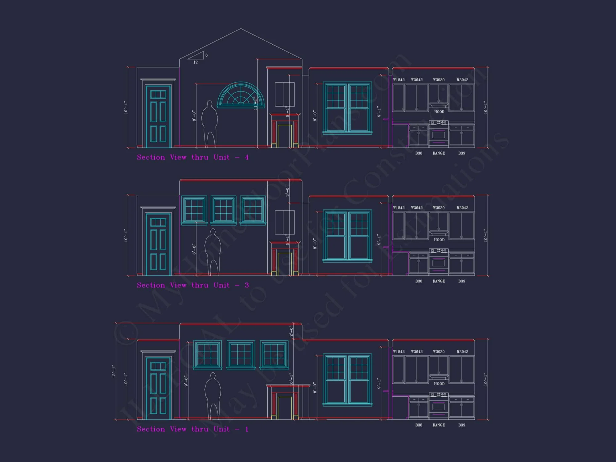 Contemporary 4-Bedroom Townhome Plan with CAD Blueprints