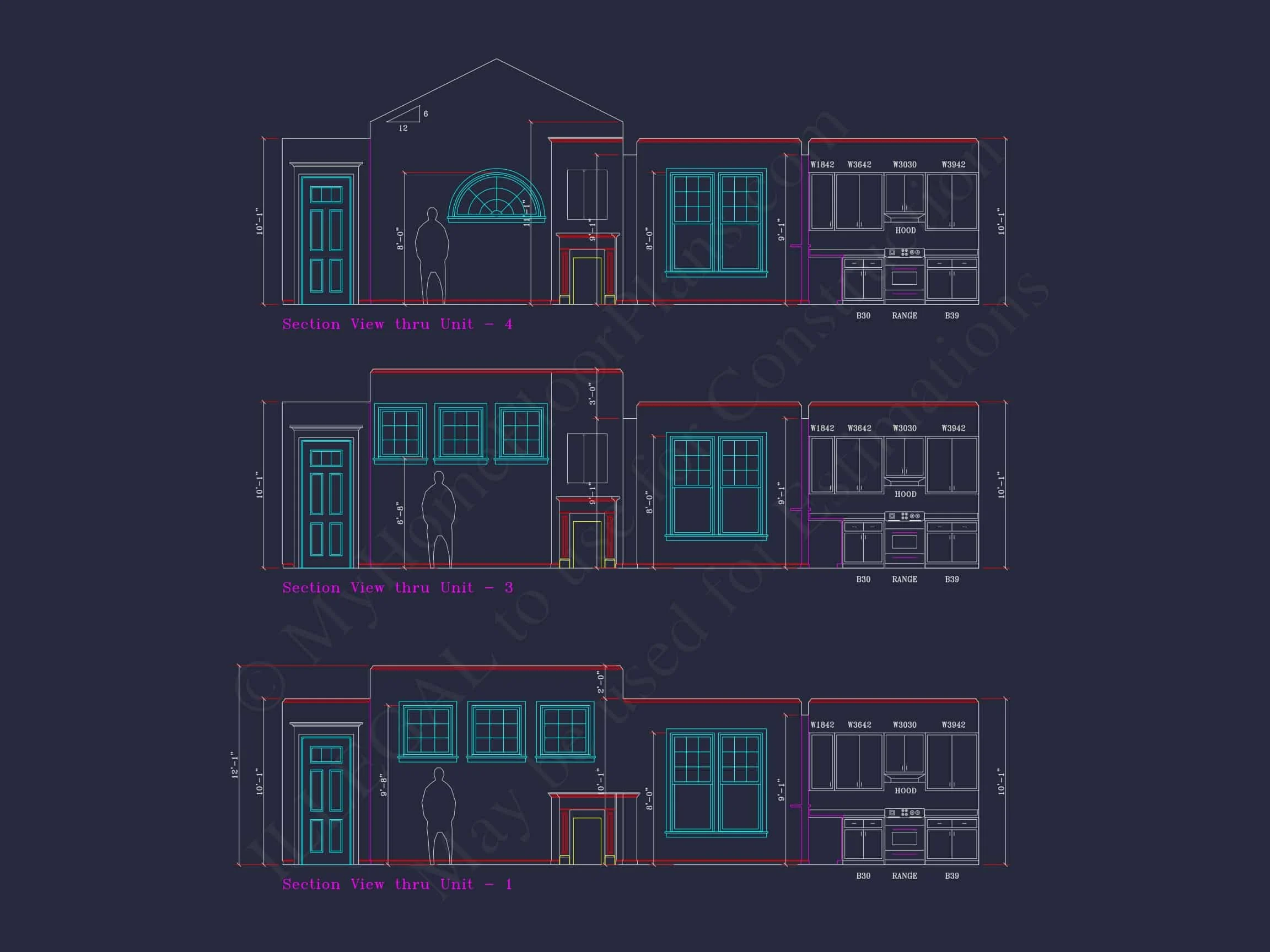 Contemporary 4-Bedroom Townhome Plan with CAD Blueprints