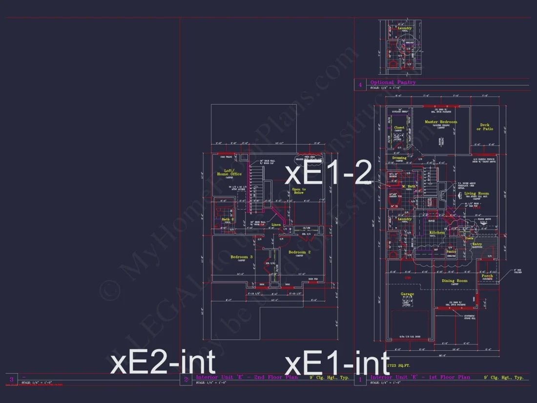 Contemporary 4-Bedroom Townhome Plan with CAD Blueprints