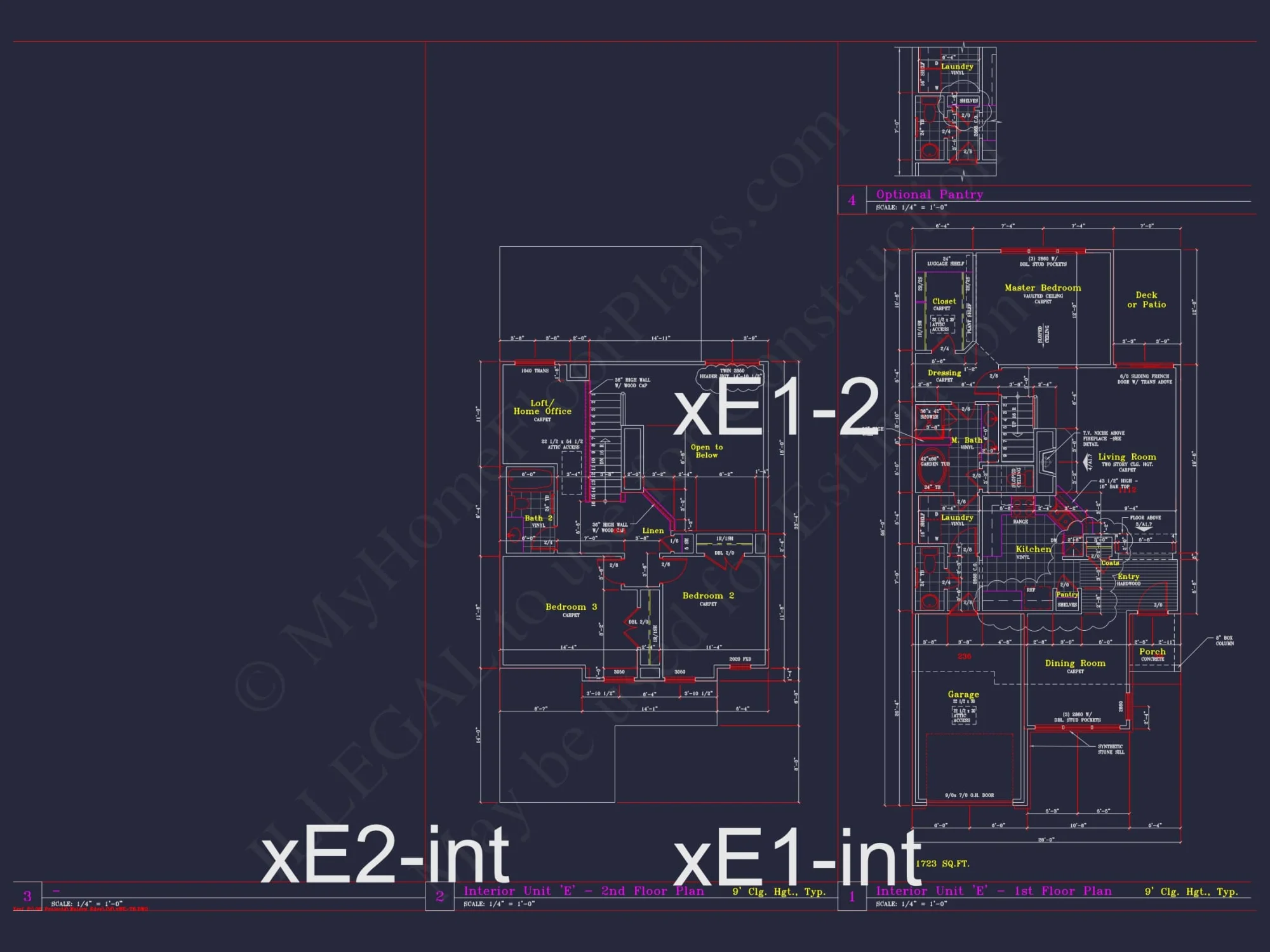 Contemporary 4-Bedroom Townhome Plan with CAD Blueprints