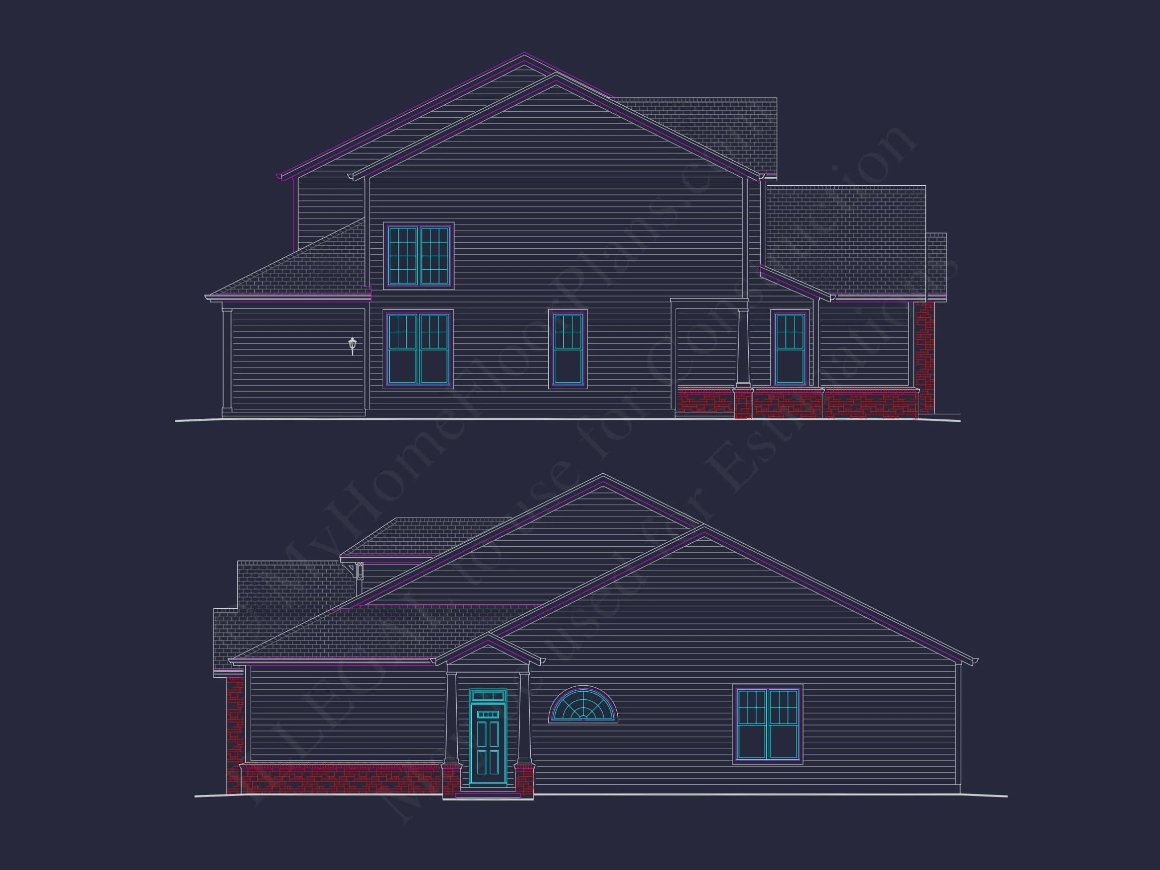 Contemporary 4-Bedroom Townhome Plan with CAD Blueprints