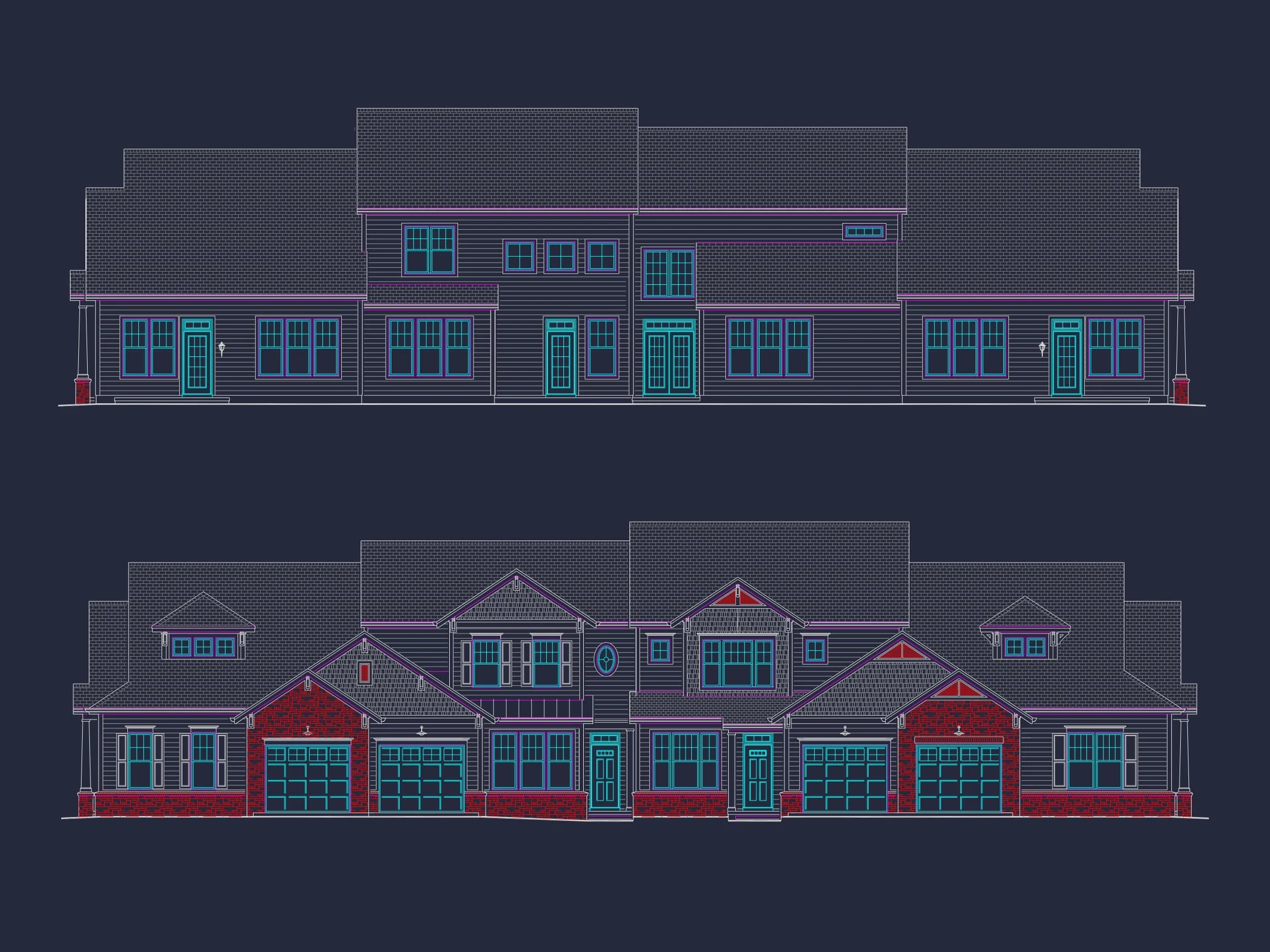 Contemporary 4-Bedroom Townhome Plan with CAD Blueprints