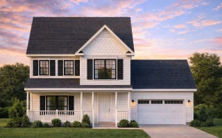 Plan  8-1474 - Jersey Ridge |  Colonial Revival - 3-Bed, 2.5-Bath, 1,166 SF