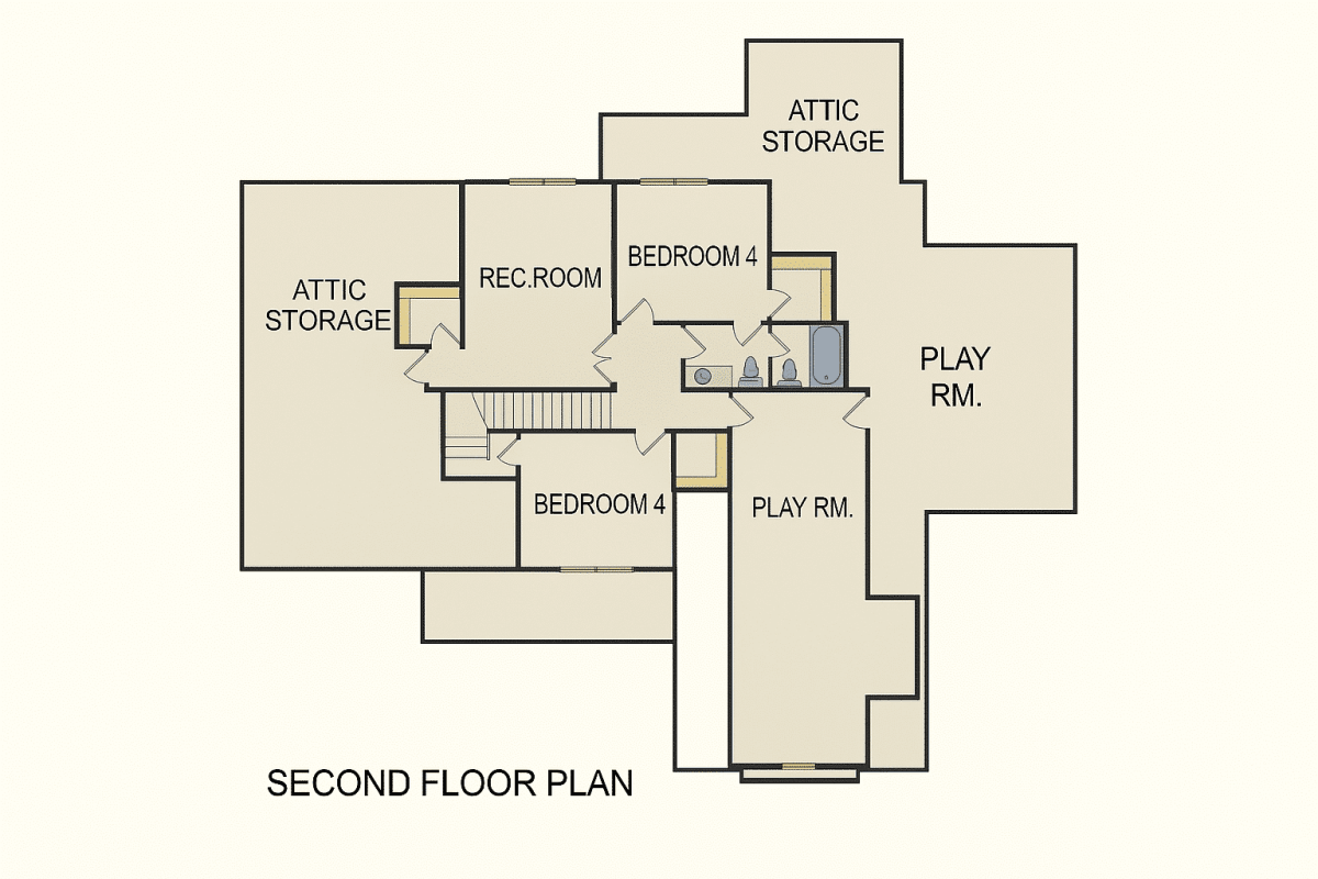 Elegant 2-Story House Plan with Modern Transitional Design