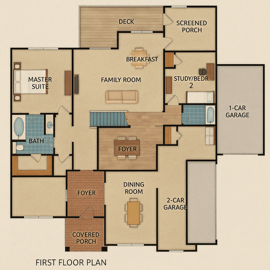 Elegant 2-Story House Plan with Modern Transitional Design