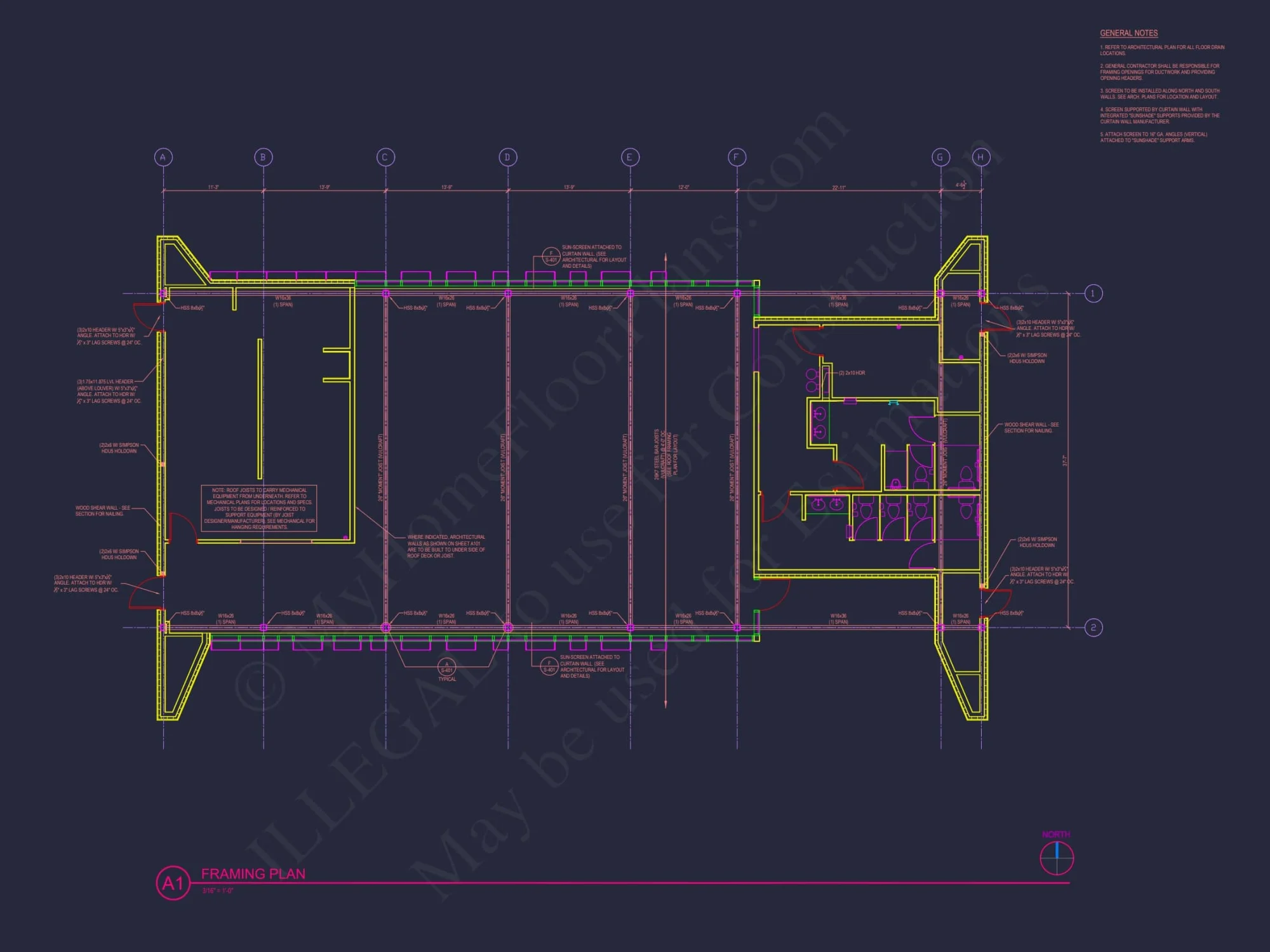 Modern Assembly Hall Floor Plan & CAD Architecture Design