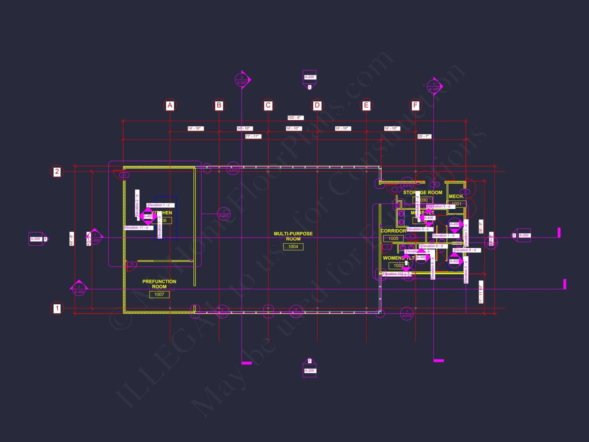 Modern Assembly Hall Floor Plan & CAD Architecture Design