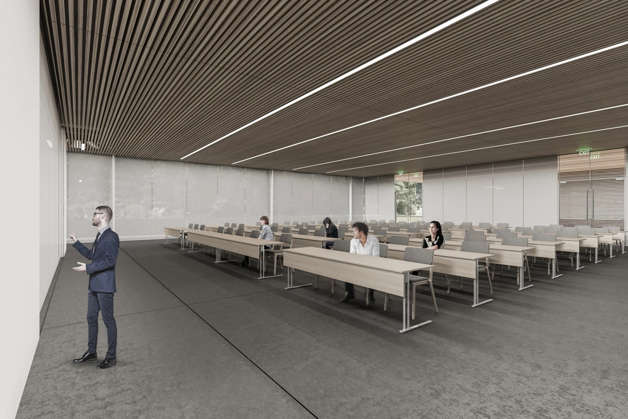 Modern Assembly Hall Floor Plan & CAD Architecture Design