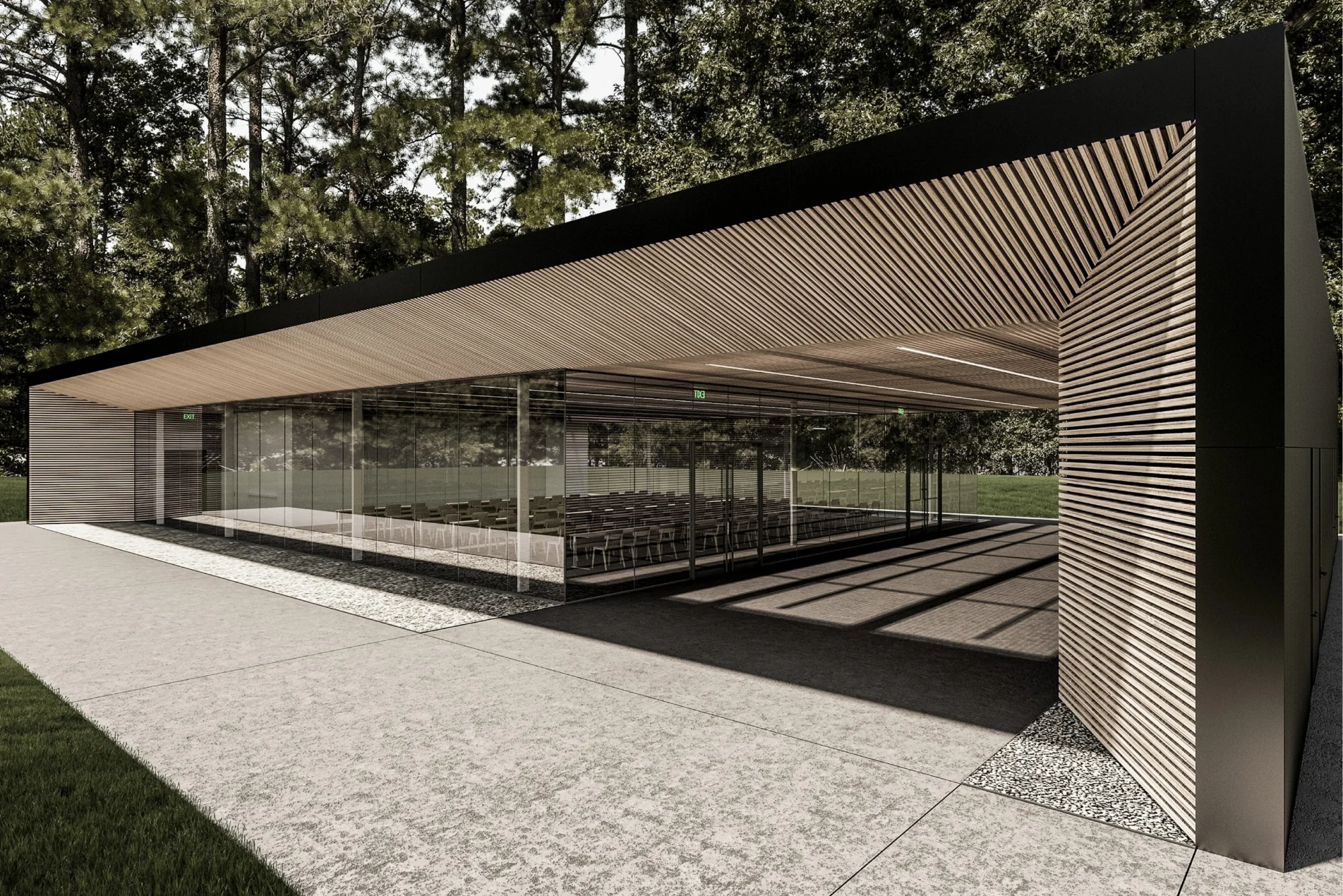 Modern Assembly Hall Floor Plan & CAD Architecture Design