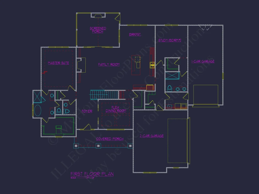 Versatile 1-Story House Plan with CAD Designs & Open Layout