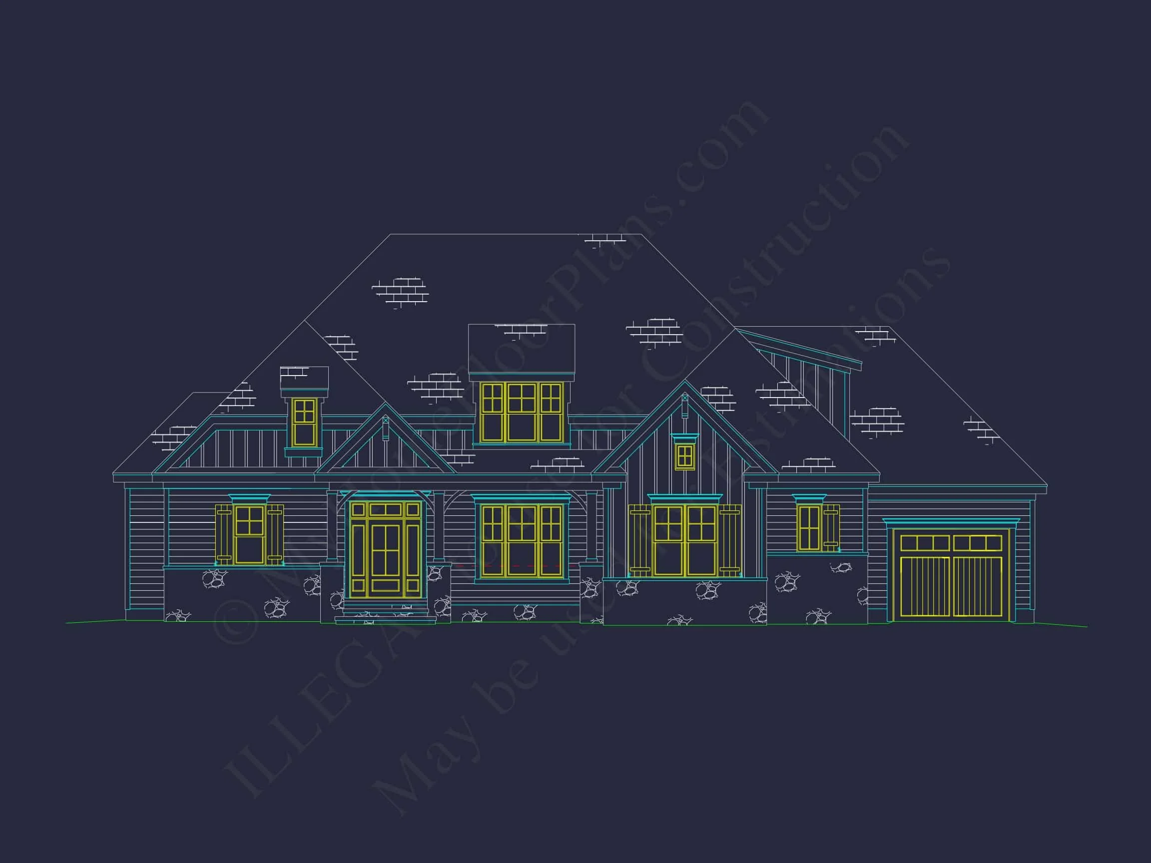 15-1588 HOUSE PLAN - Craftsman House Plan - 4-Bed, 3-Bath, 3,000 SF 28 Versatile 1-Story House Plan with CAD Designs & Open Layout