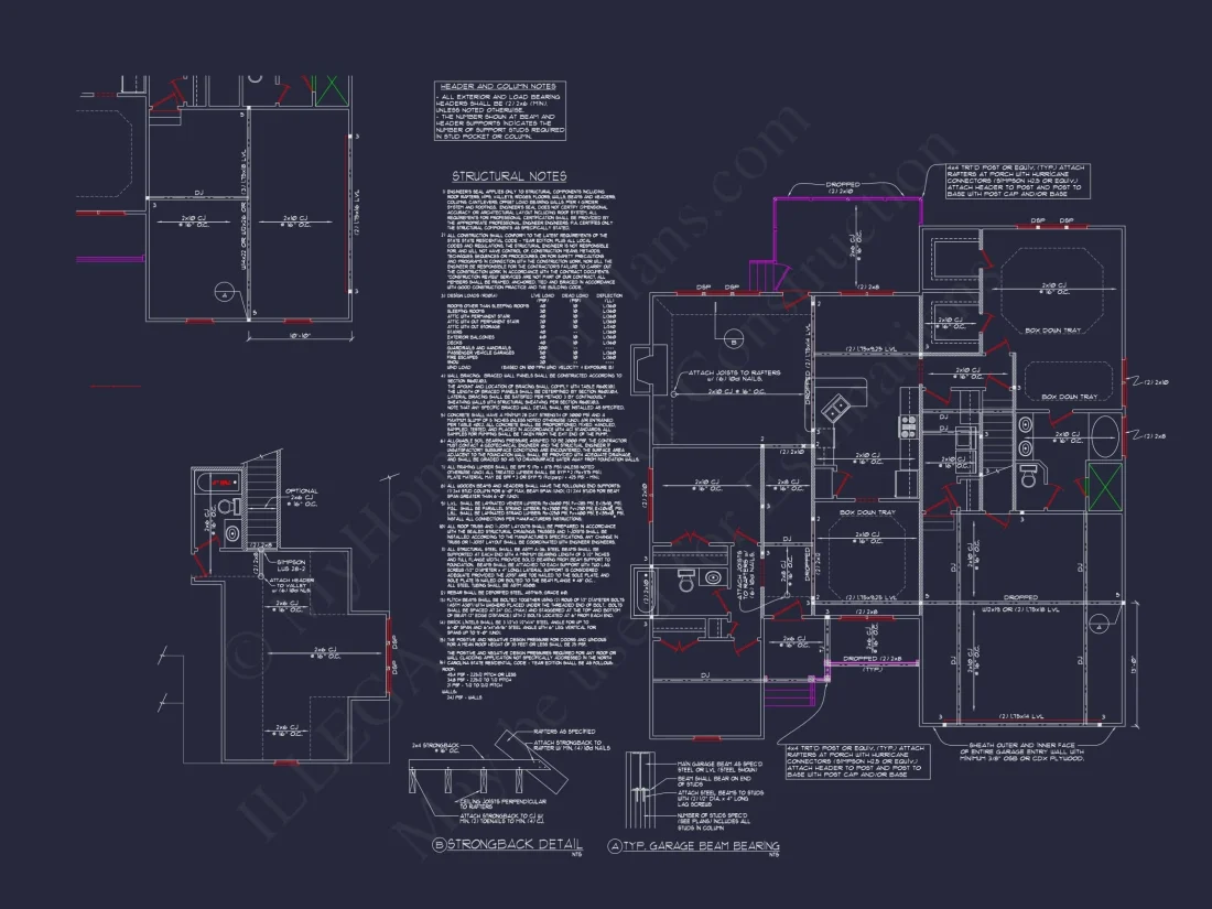 2-Story 3-Bed Traditional Craftsman House Plan with Screened Porch