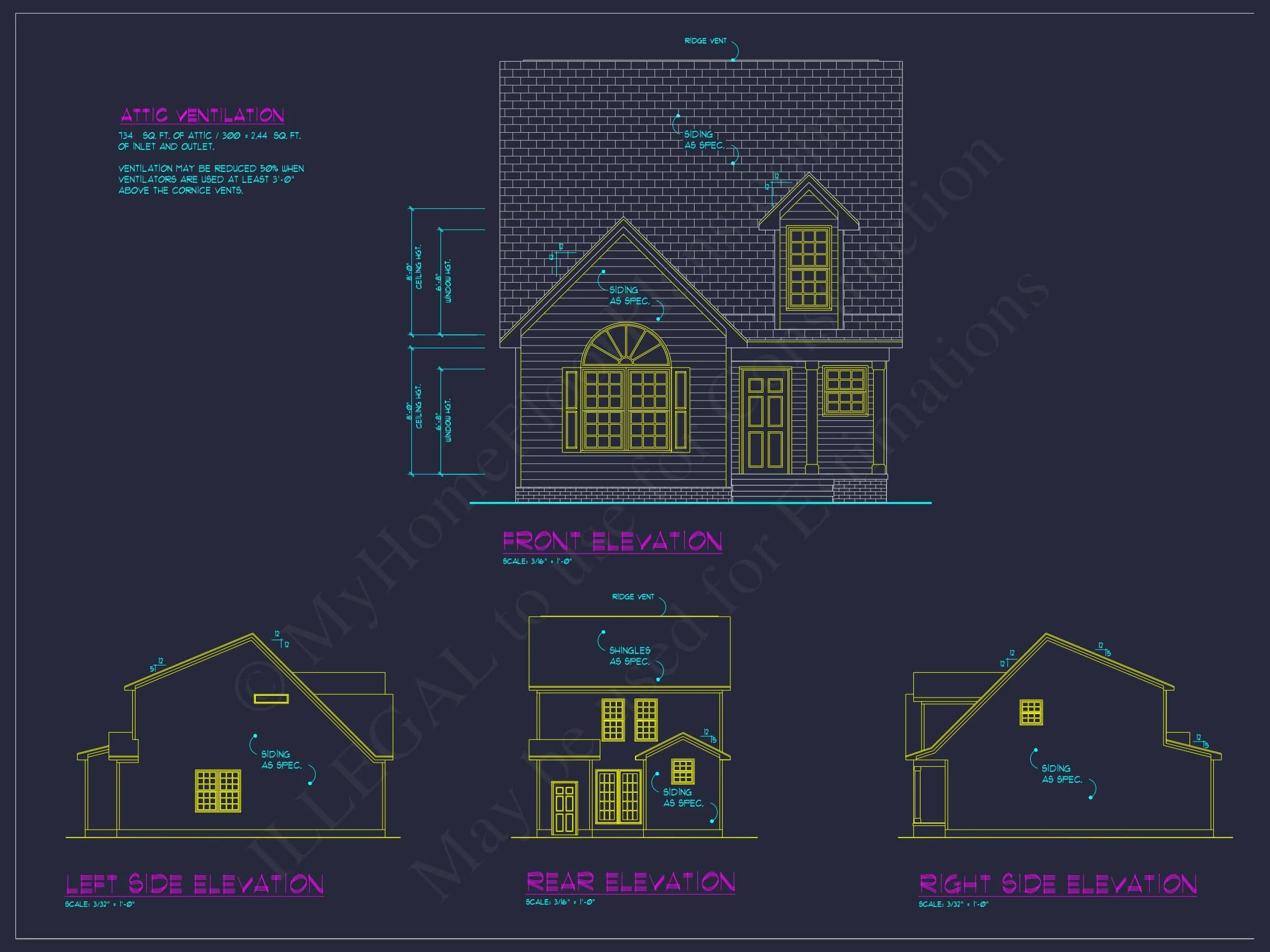 12-1071 HOUSE PLAN -Cape Cod Home Plan - 3-Bed, 2-Bath, 1,206 SF 10 Charming Cottage Home Plan with Vaulted Ceilings and CAD Blueprints