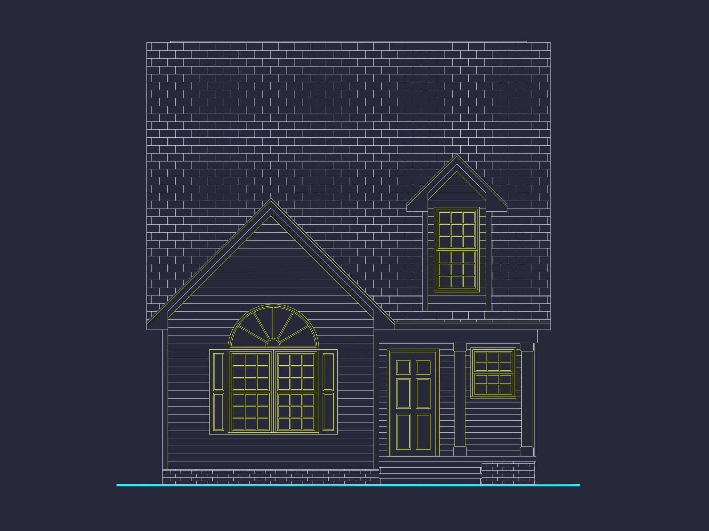 12-1071 HOUSE PLAN -Cape Cod Home Plan - 3-Bed, 2-Bath, 1,206 SF 2 Charming Cottage Home Plan with Vaulted Ceilings and CAD Blueprints