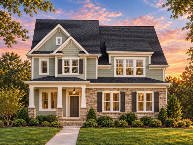 Colonial & Craftsman House Plan - 4-Bed, 3-Bath, 2519 SF