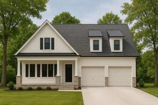 Modern Craftsman Home Plan with 2 Floors and 3 Bedrooms