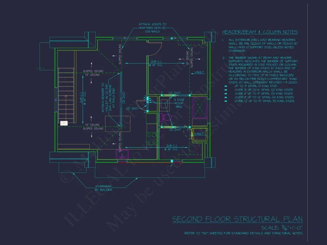 Modern 2-Story Garage with Living Space | Compact House Plan with CAD Blueprints