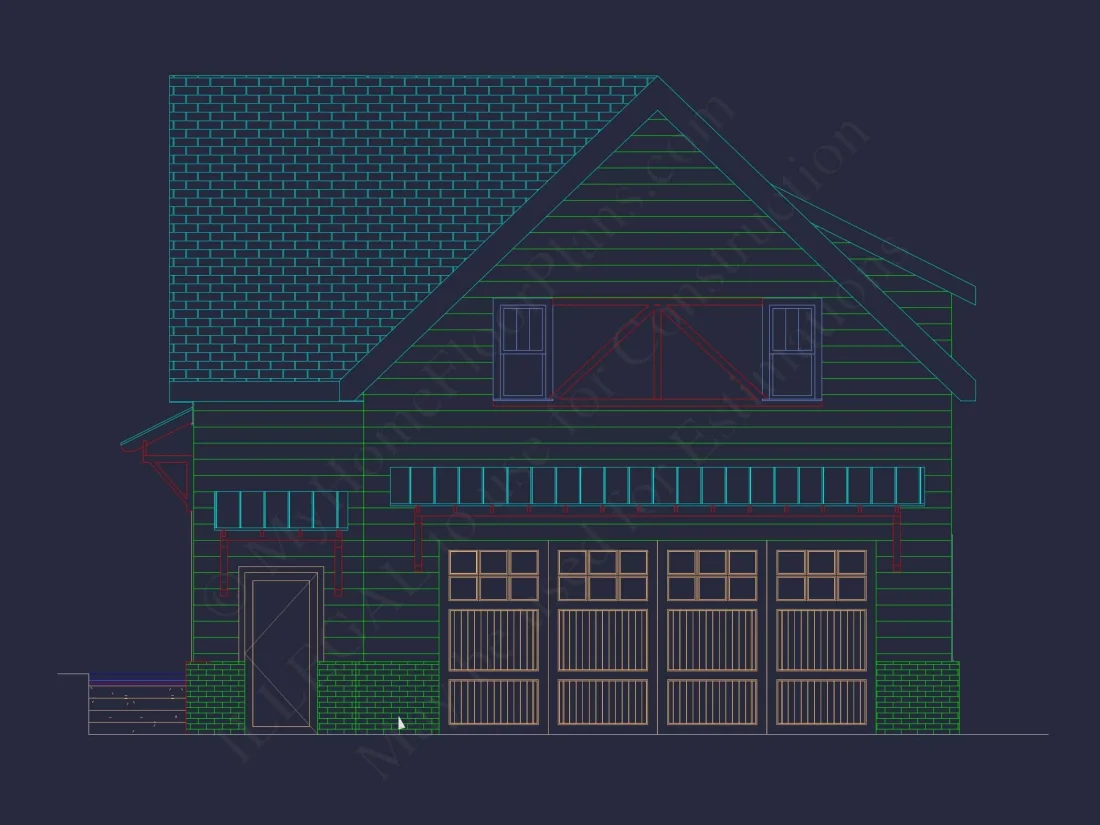 Modern 2-Story Garage with Living Space | Compact House Plan with CAD Blueprints