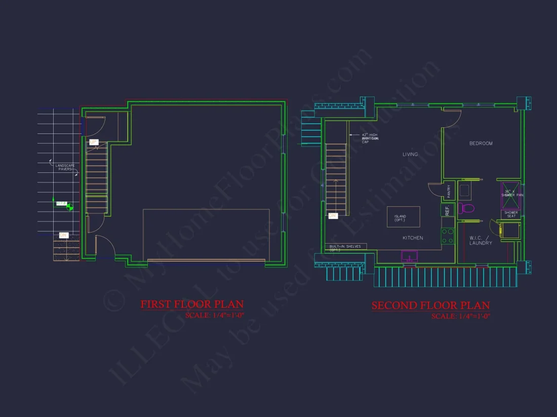 Modern 2-Story Garage with Living Space | Compact House Plan with CAD Blueprints