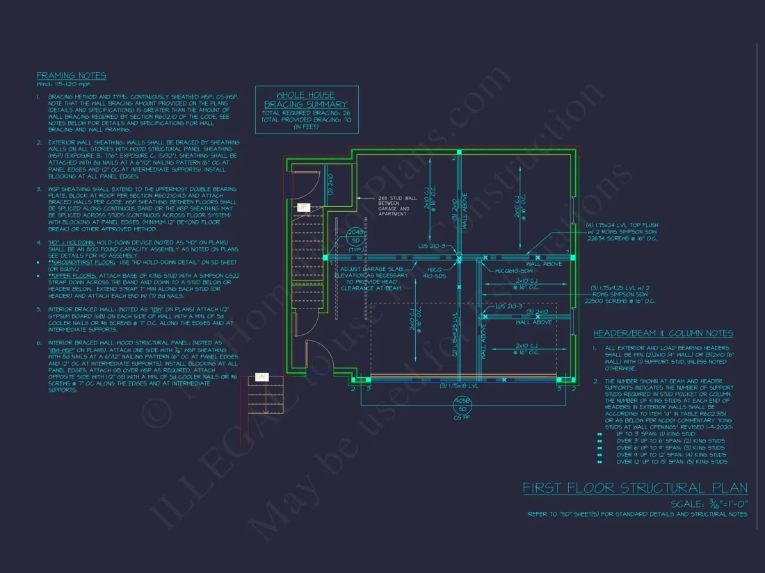 Modern 2-Story Garage with Living Space | Compact House Plan with CAD Blueprints
