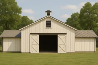 Functional Horse Stable Plan with Spacious Layout and Utility