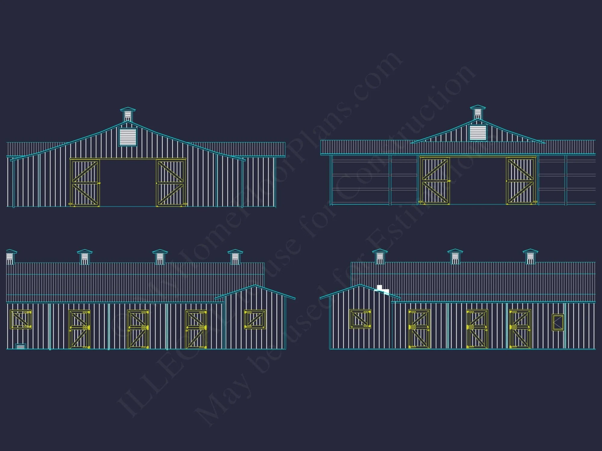 Functional Horse Stable Plan with Spacious Layout and Utility