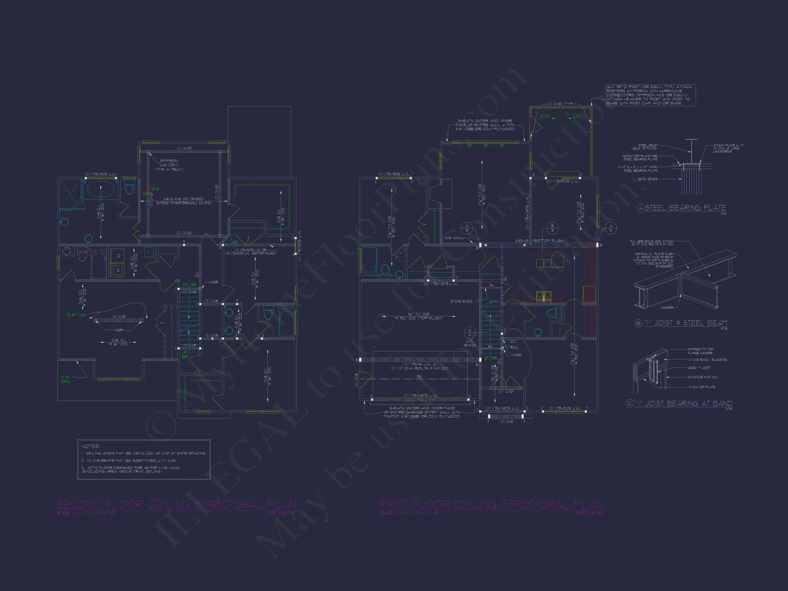 10-1432 HOUSE PLAN - Elegant Colonial Revival House Blueprint with CAD Floor Plan 5 Elegant Colonial Revival Home Plan with 2,744 Sq Ft and Open Layout
