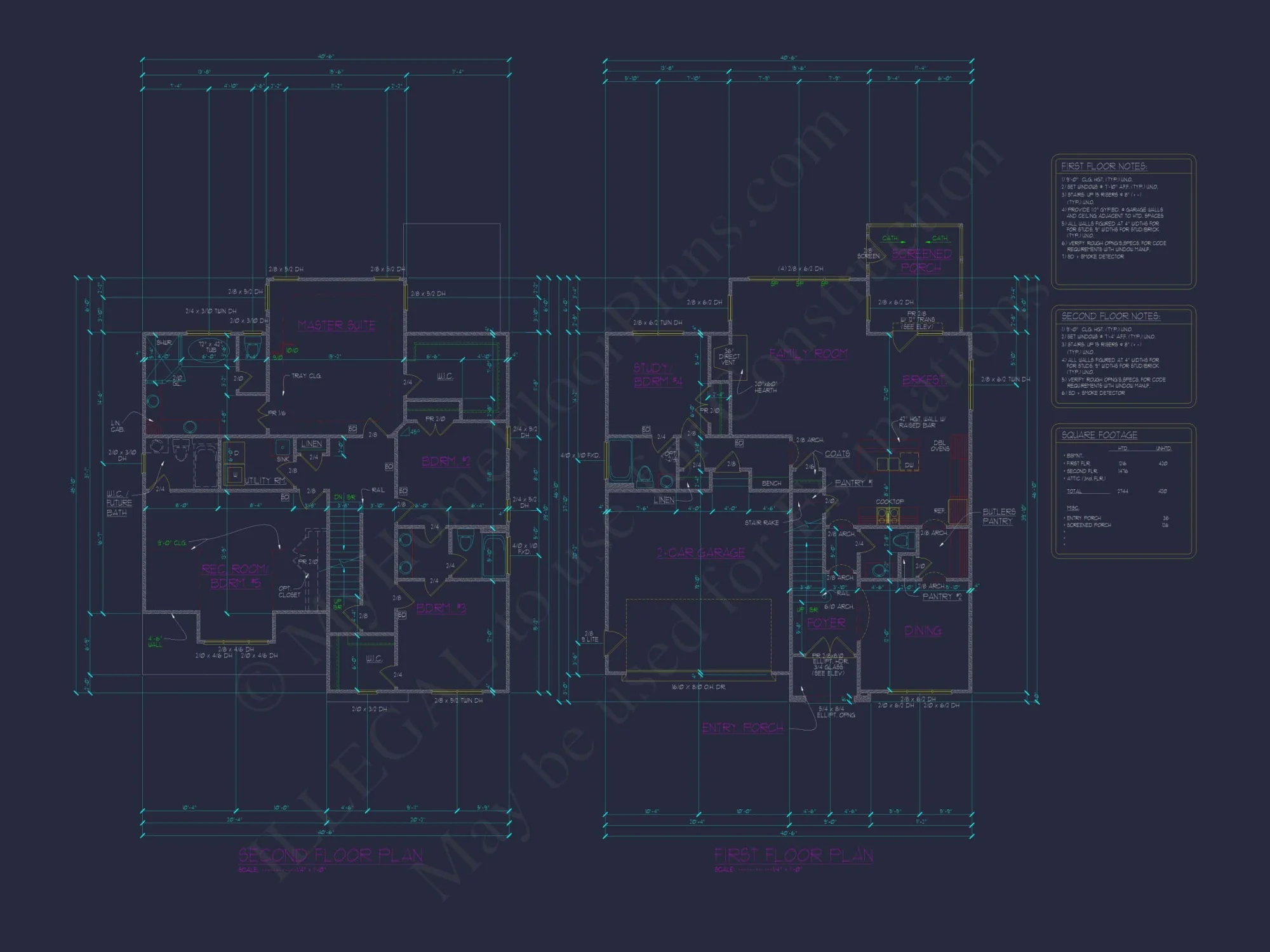 Elegant Colonial Revival Home Plan with 2,744 Sq Ft and Open Layout