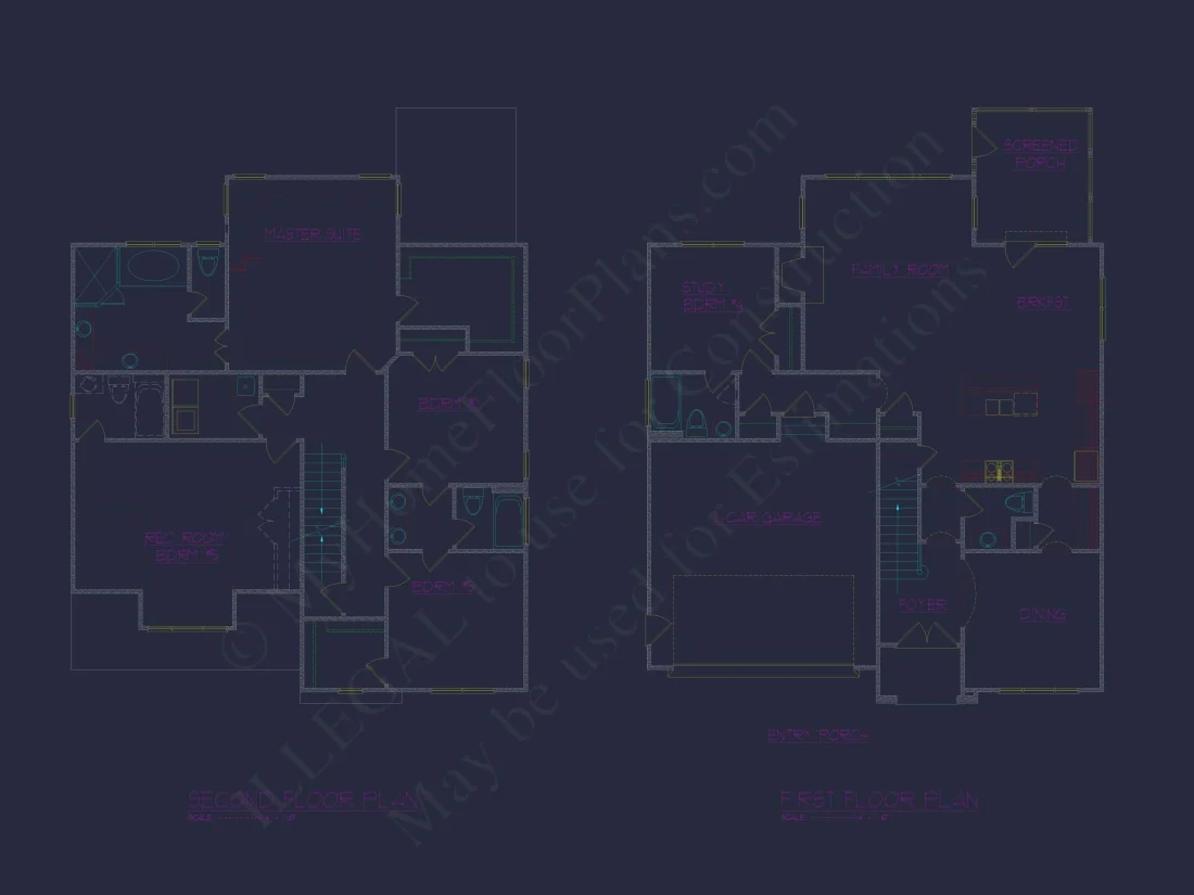 Elegant Colonial Revival Home Plan with 2,744 Sq Ft and Open Layout