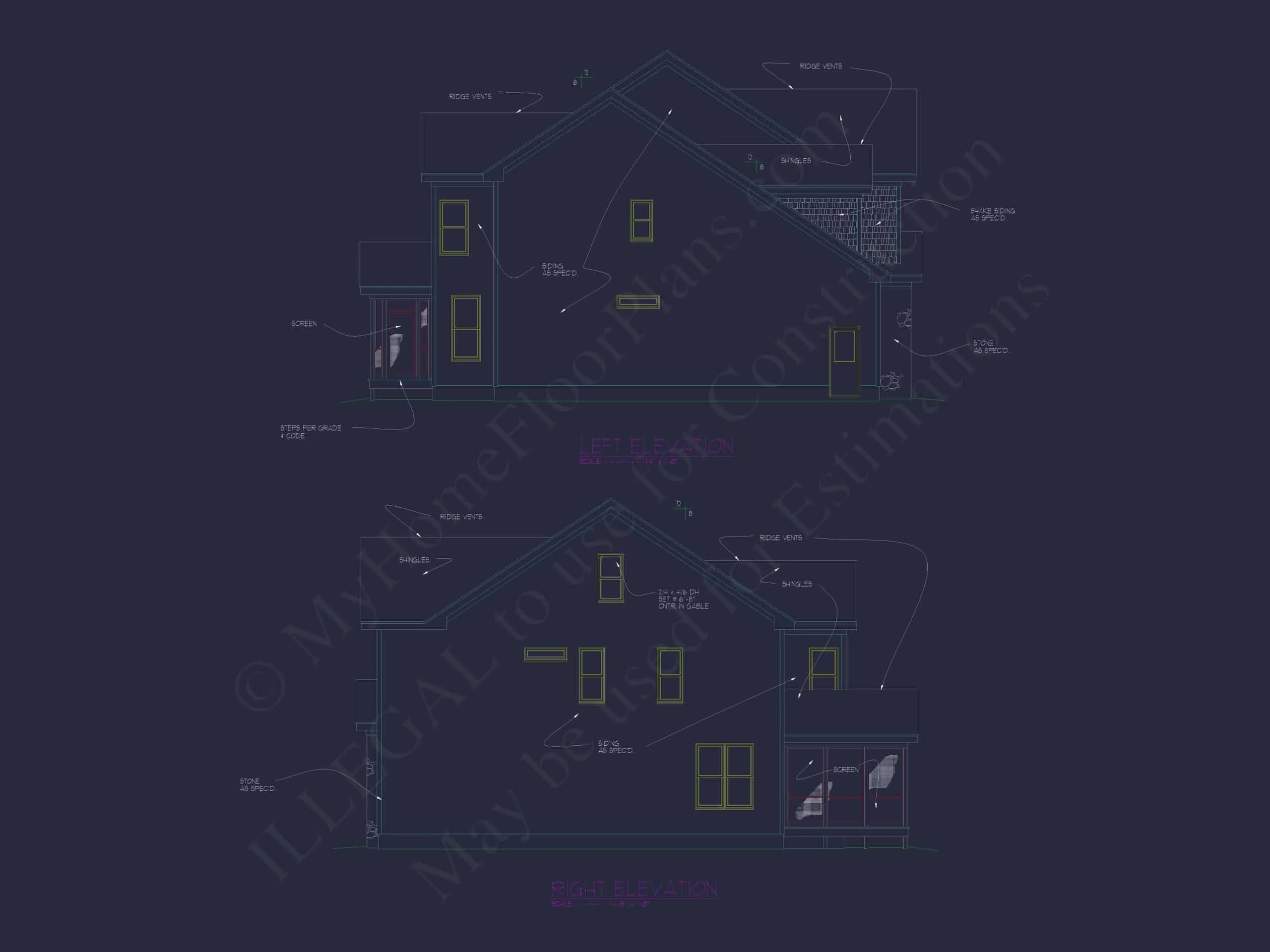 10-1432 HOUSE PLAN - Elegant Colonial Revival House Blueprint with CAD Floor Plan 3 Elegant Colonial Revival Home Plan with 2,744 Sq Ft and Open Layout