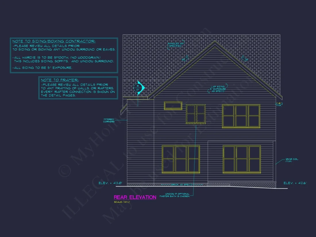 Craftsman Home Plan with 2 Floors, Open Layout, and CAD Designs