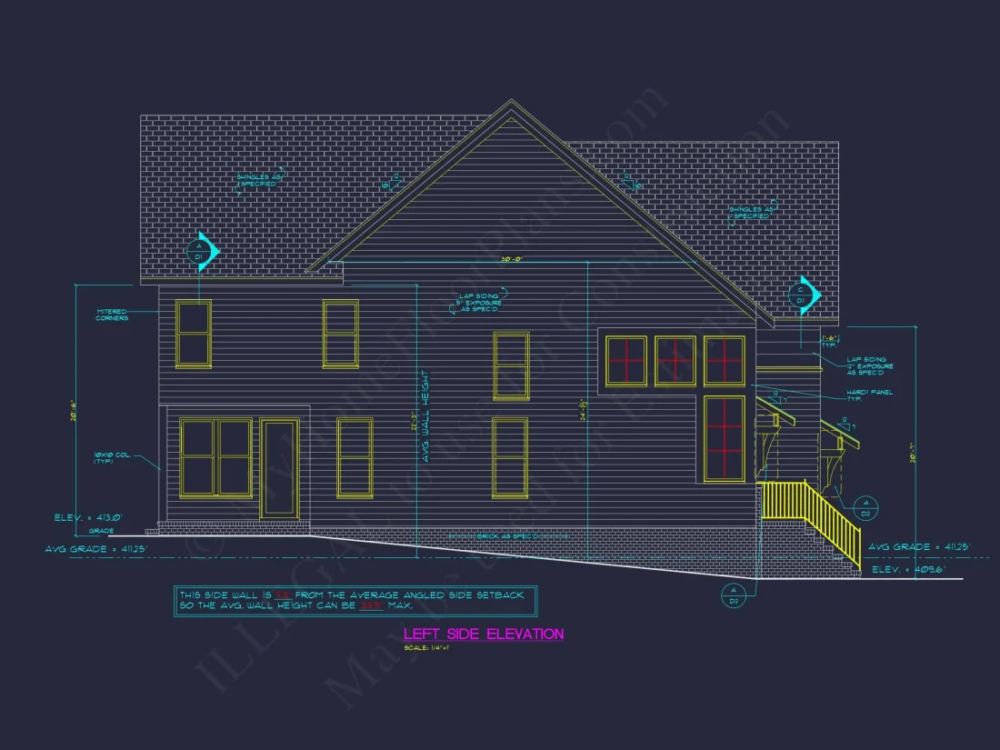 Craftsman Home Plan with 2 Floors, Open Layout, and CAD Designs