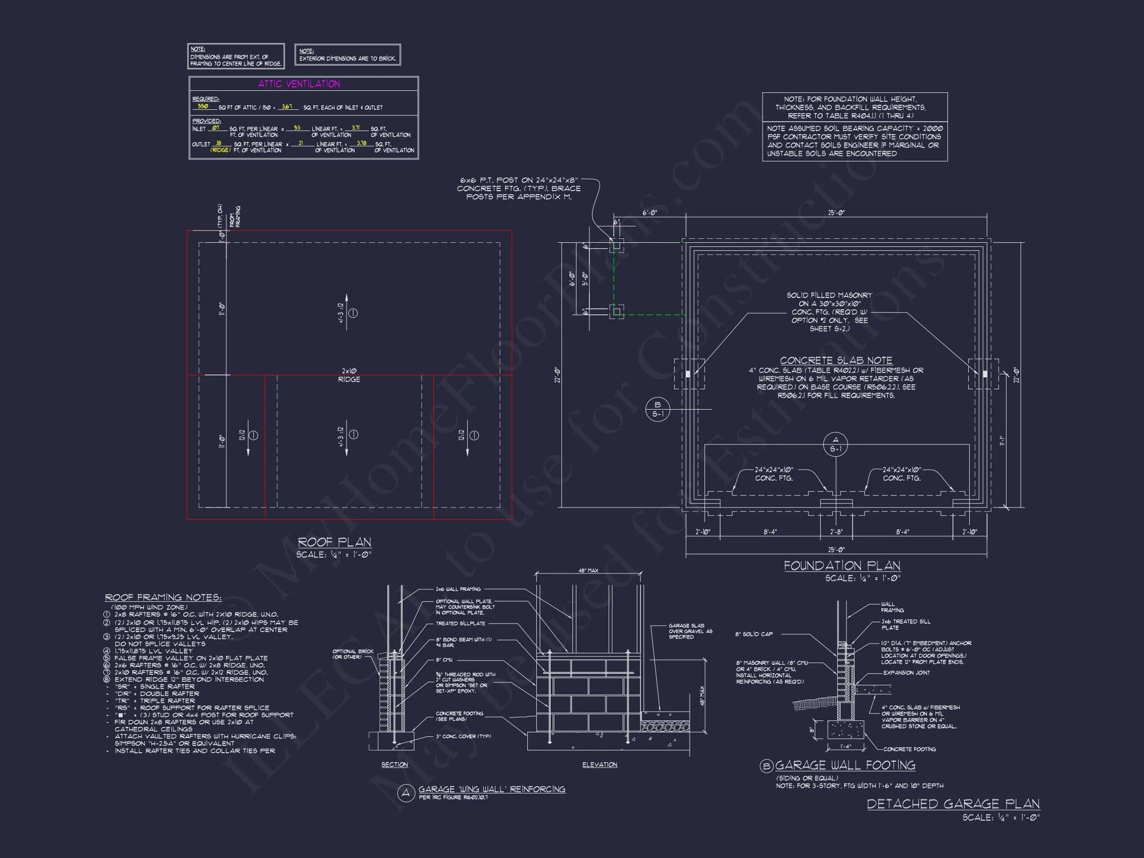 16-1238 GARAGE PLAN - Small House Floor Plan with Bonus Room & 2-Car Garage 4 Small House Floor Plan with Bonus Room & 2-Car Garage