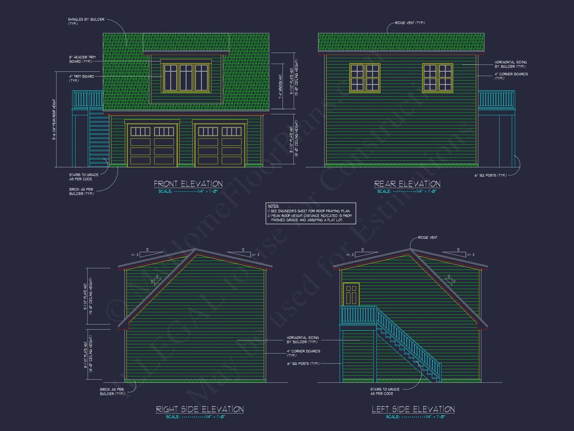16-1238 GARAGE PLAN - Small House Floor Plan with Bonus Room & 2-Car Garage 7 16-1238 GARAGE