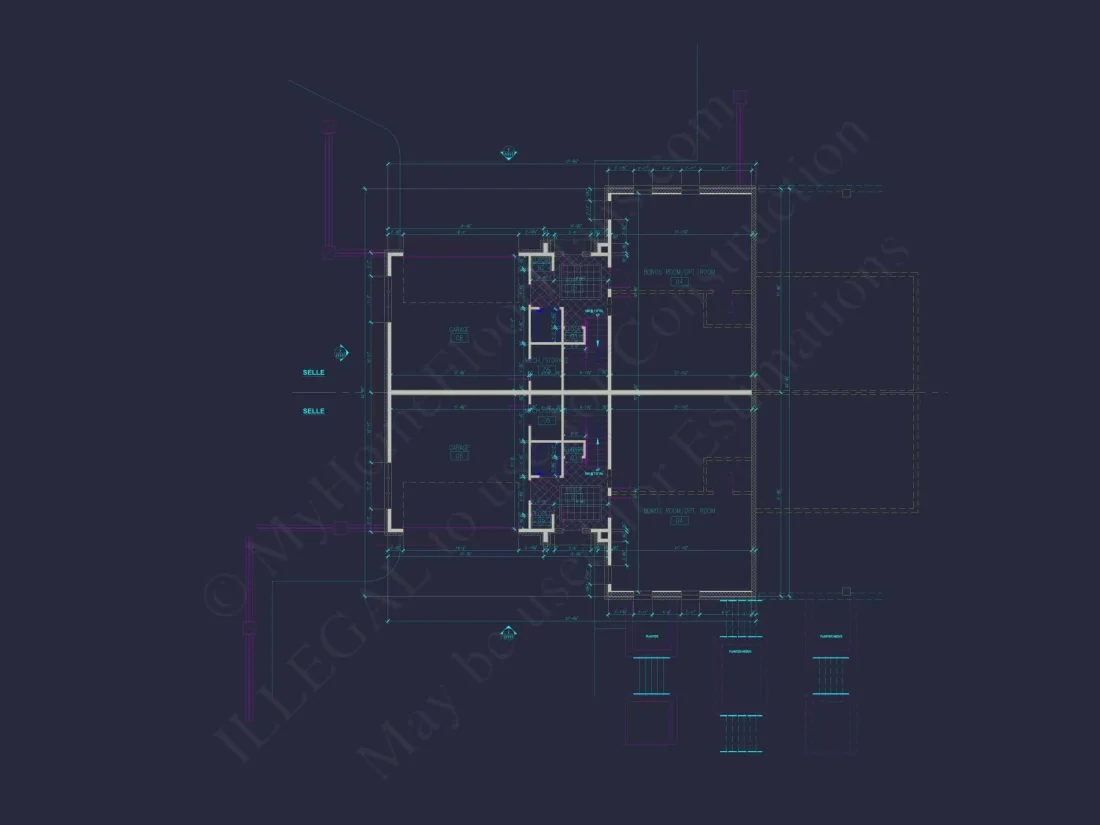 Modern Duplex Home Plan with Open Floor Plan & Detailed CAD Designs