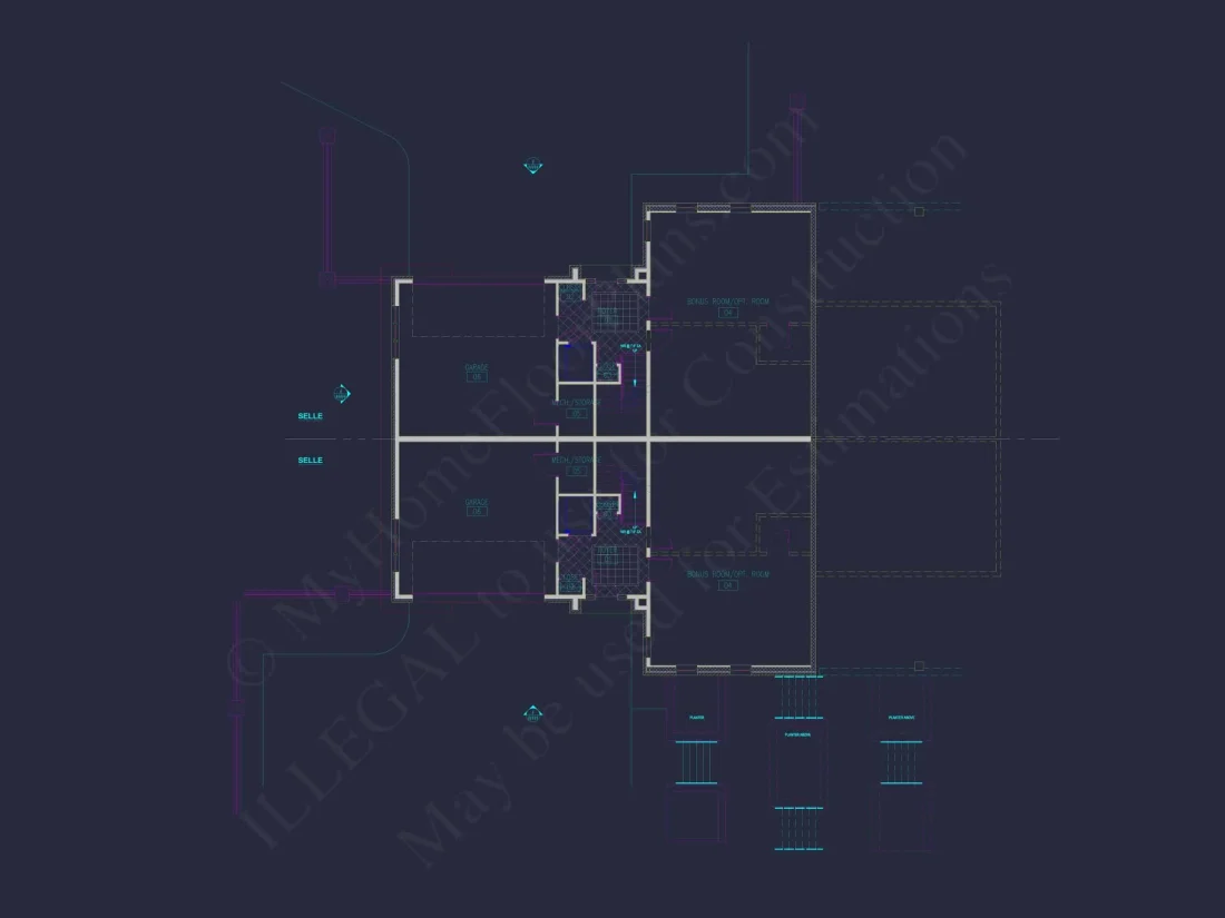 Modern Duplex Home Plan with Open Floor Plan & Detailed CAD Designs