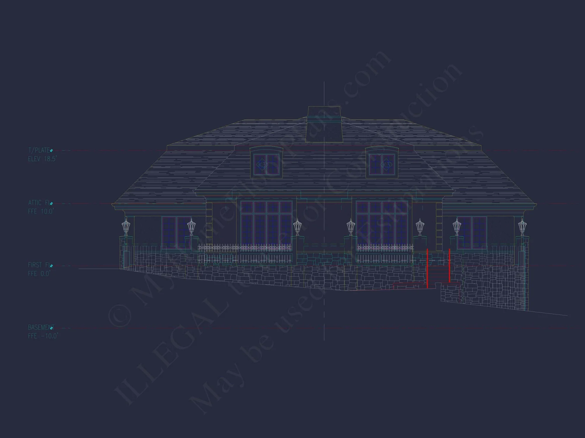 Modern Duplex Home Plan with Open Floor Plan & Detailed CAD Designs