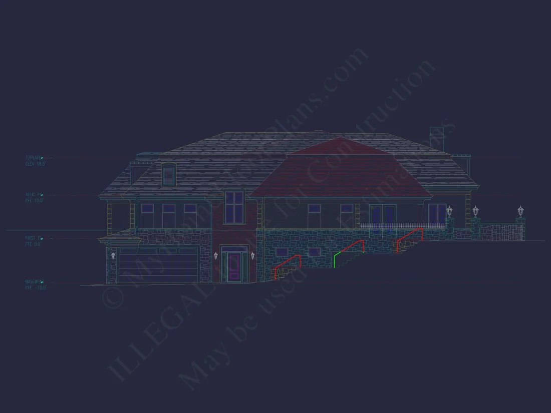 Modern Duplex Home Plan with Open Floor Plan & Detailed CAD Designs