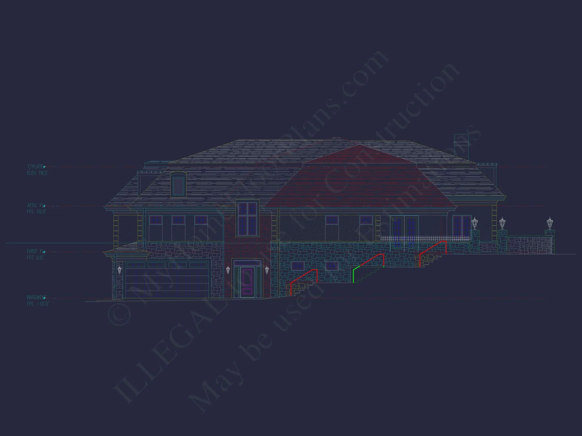 Modern Duplex Home Plan with Open Floor Plan & Detailed CAD Designs