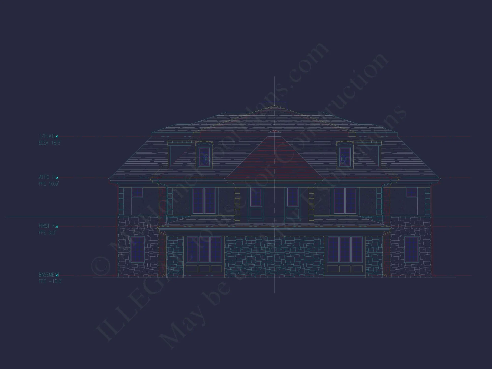 Modern Duplex Home Plan with Open Floor Plan & Detailed CAD Designs