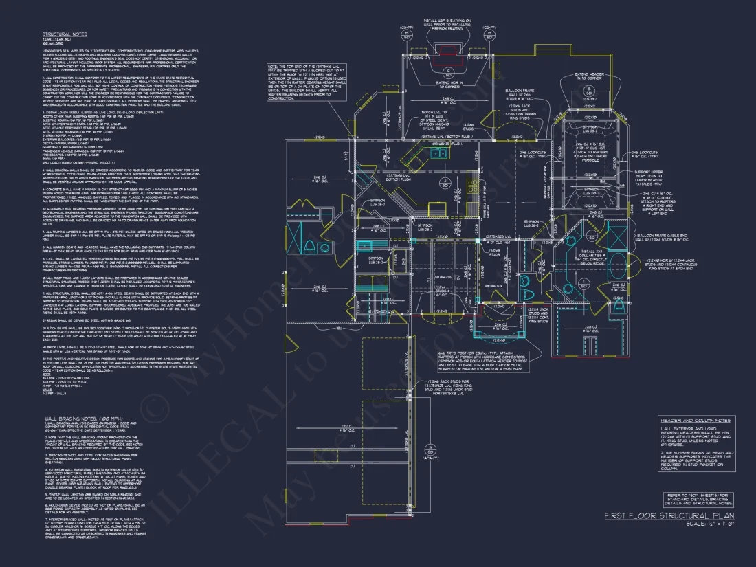 Elegant Home Blueprint with Floor Plan | CAD Architecture Designs