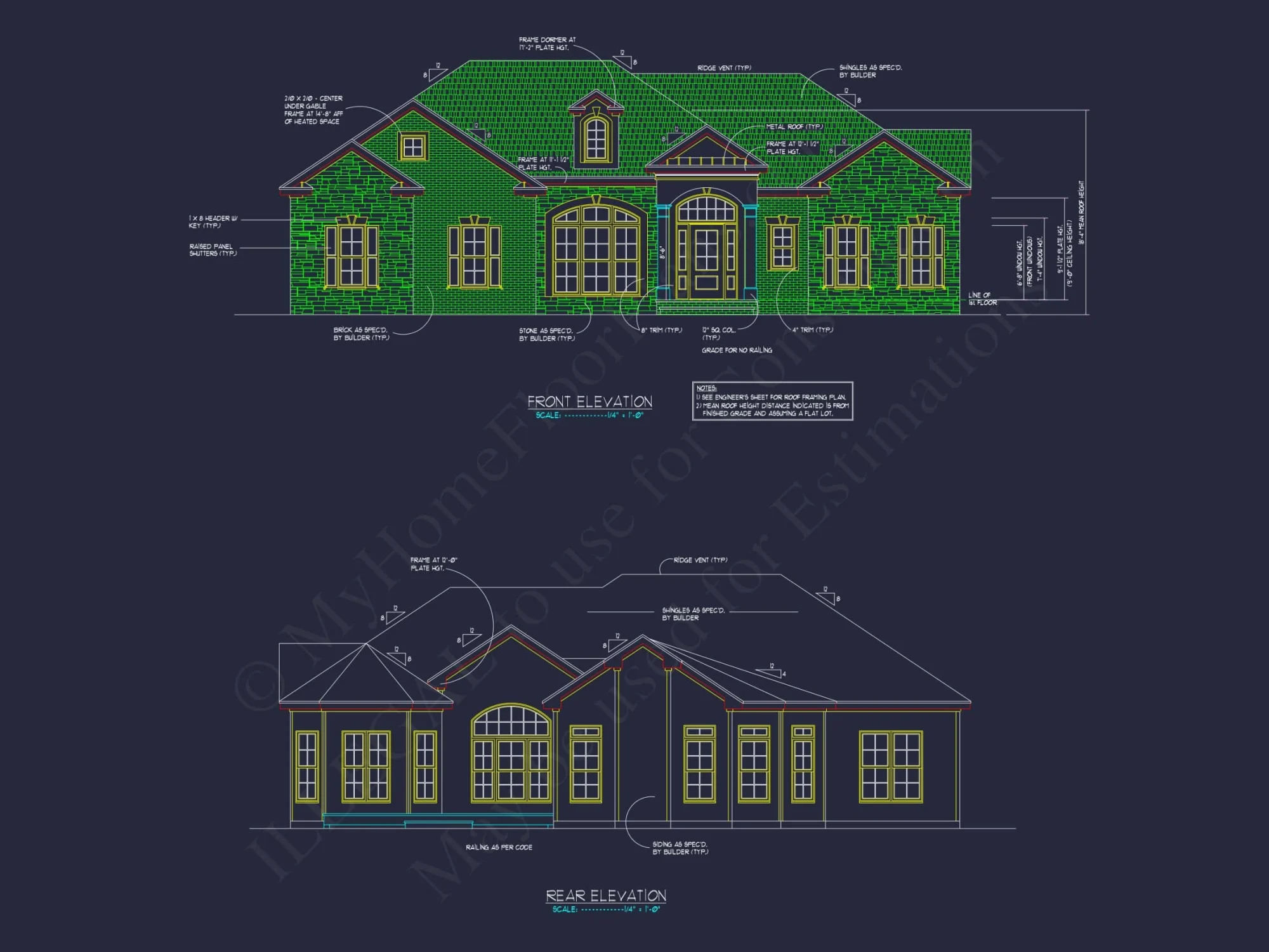 Elegant Home Blueprint with Floor Plan | CAD Architecture Designs