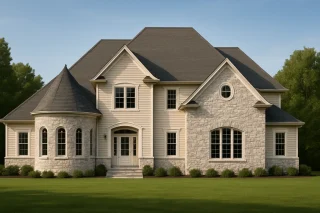 Elegant 2-Story Home Plan with 5 Bedrooms and CAD Designs