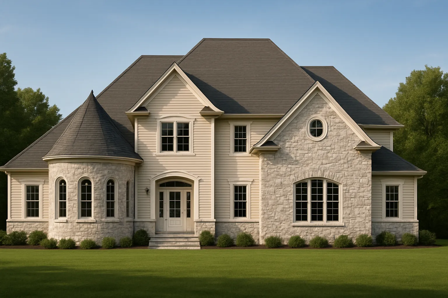 Elegant 2-Story Home Plan with 5 Bedrooms and CAD Designs